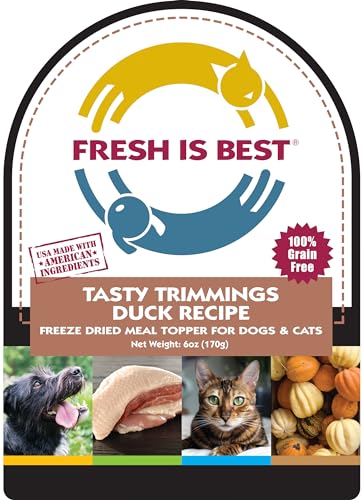 Fresh-Is-Best-Tasty-Trimmings-Freeze-Dried-Raw-Meal-Topper-for-Dogs-Cats-Duck-6-Ounces Fresh Is Best Tasty Trimmings Freeze Dried Raw Meal Topper for Dogs Cats Duck 6 Ounces