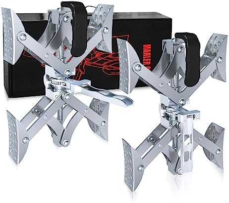 MAHLER GATES [USA Design X-Shaped Wheel Chock Stabilizer, 2 Set RV Stabilizers with Integrated Wrench and Anti-Theft Code Locked, 2" to 10" Wheel Chocks Scissor for Campers Travel Trailers Trucks