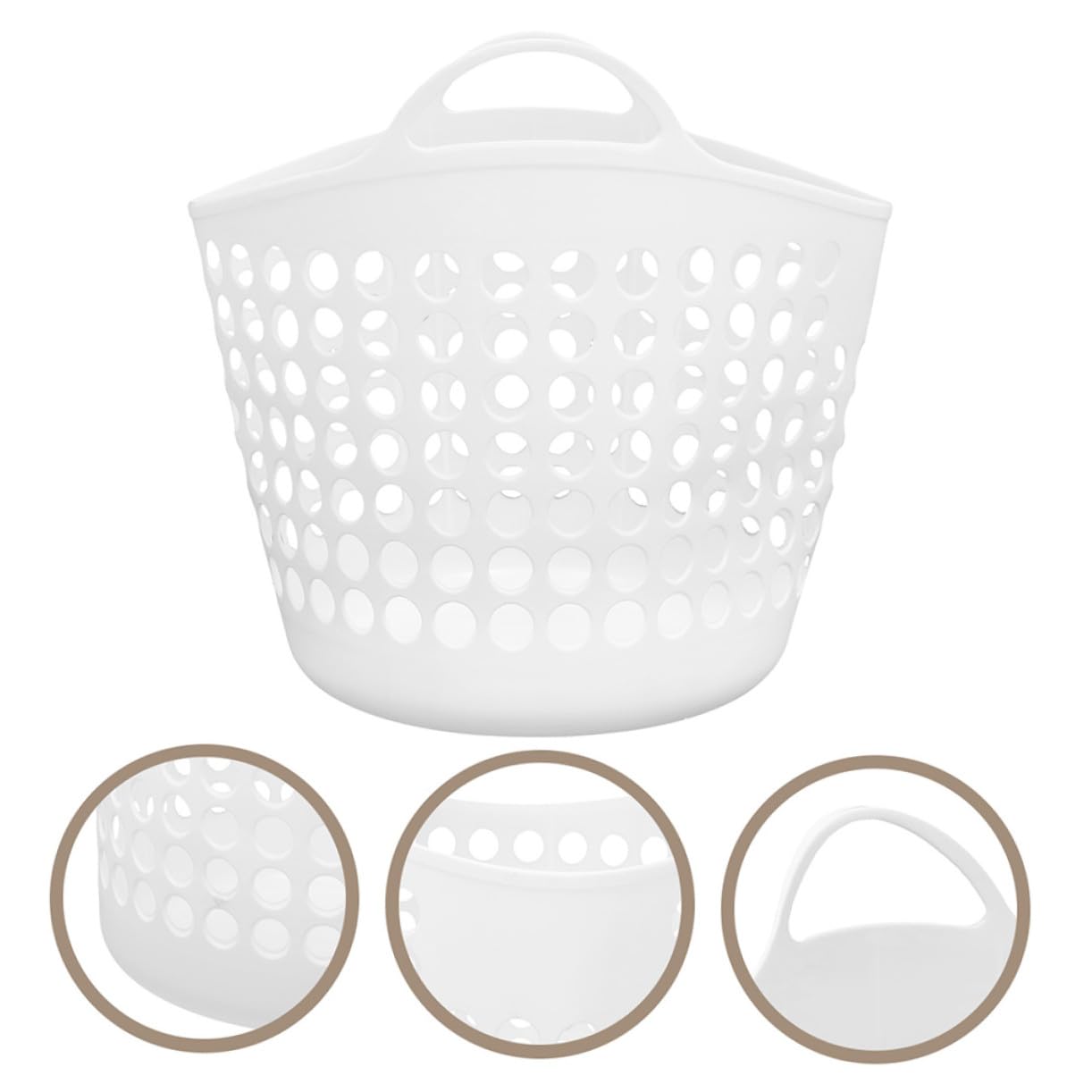 Cesto Porta Biancheria Sporca Bianco 40l in Pe Manici