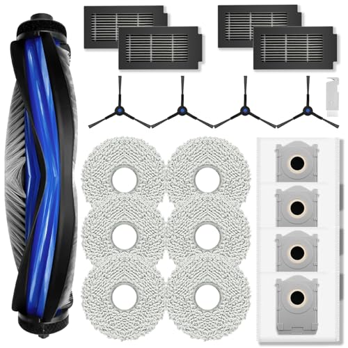 Image of Cleptorize Replacement Parts for ECOVACS DEEBOT T50 Pro Omni/ T50 Omni/ T50 Pro, Accessories including 1 Main Brush, 6 Mop Pads, 4 Dust Bags, 4 HEPA Filters, 4 Side Brushes, 1 Cleaning Tool