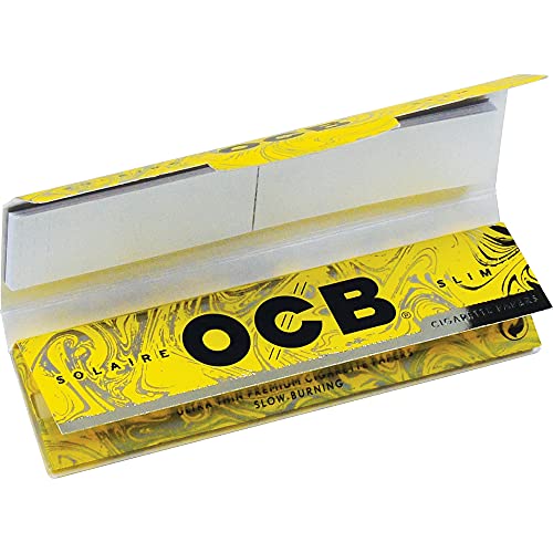 Ocb Solaire Cigarette Rolling Papers ~ King Size Slim + Tips ~ Full Box ~ Includes American Rolling Club Tube #TOP2
