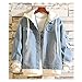 Lapus Unisex False Two Pieces Denim Jacket Fashion Denim Hoodies Coats Button Down Hoodie for Teen Adult Medium