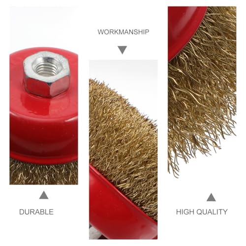 PRETYZOOM Drahtbürste Tassenbürste 3.00In Cup Brush Für Bohrmaschine Und Winkelschleifer Mit Beschichtetem Stahldraht Zum Entrosten Polieren Entgraten Und Oberflächenbehandlung
