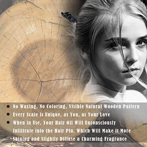 image for Chuangdi 4 Pieces Wood Hair Sticks Japanese Hair Chopsticks for Buns H