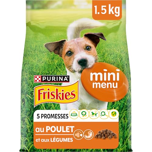 PURINA FRISKIES Mini Menu Vitafit Crocchette per Cani Adulti con Pollo e Verdure Sacco da 1.5kg