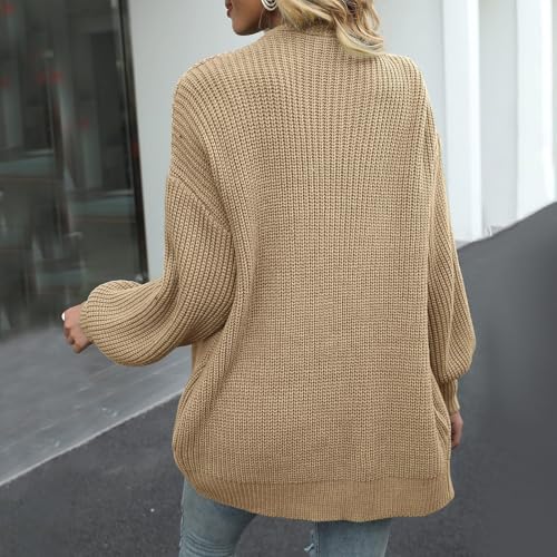 Cable Knit Sweater Women Trendy Oversized Lantern Sleeve Long Cardigan Sweaters Lightweight Open Front Jackets Coats4
