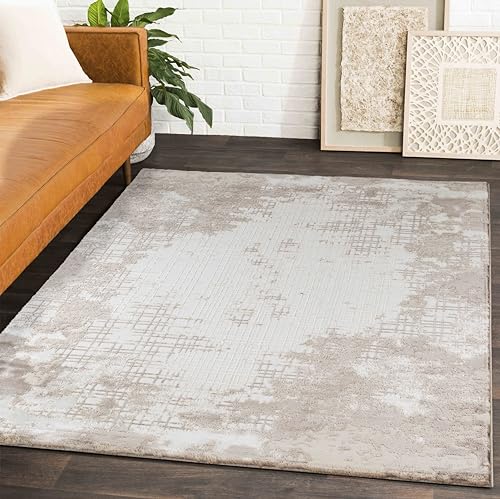 MIBA DELUXE - Kurzflorteppich Avon 300 | Beige | 160 x 230 cm | Wohnzimmerteppich | Wohnzimmer...