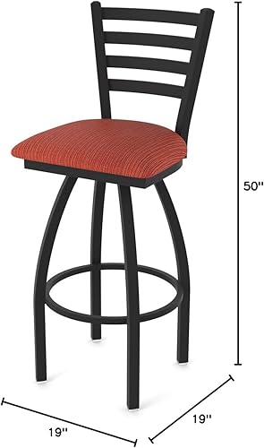 Miniatura 45 de 410 Jackie Taburete de bar giratorio de 36 pulgadas con acabado antiarrugas negro y asiento de vinilo negro Vinilo negro,Canter Burdeos,Tierra