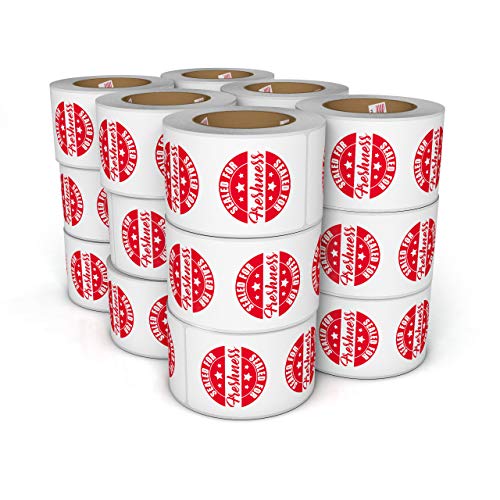 Food tamper evident seals for freshness - 500 adhesive labels (18 rolls)
