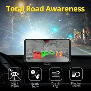 Robofinity InsightDrive Thermal Camera for Car, Infrared Dashcam with 656ft Detection & Deer Collision Alert, Car Night Vision System for Off-Road & Highway Safety
