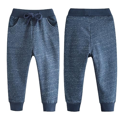 Calça de moletom para meninos sem fecho, calça de moletom para meninos, cor sólida, cintura elástica
