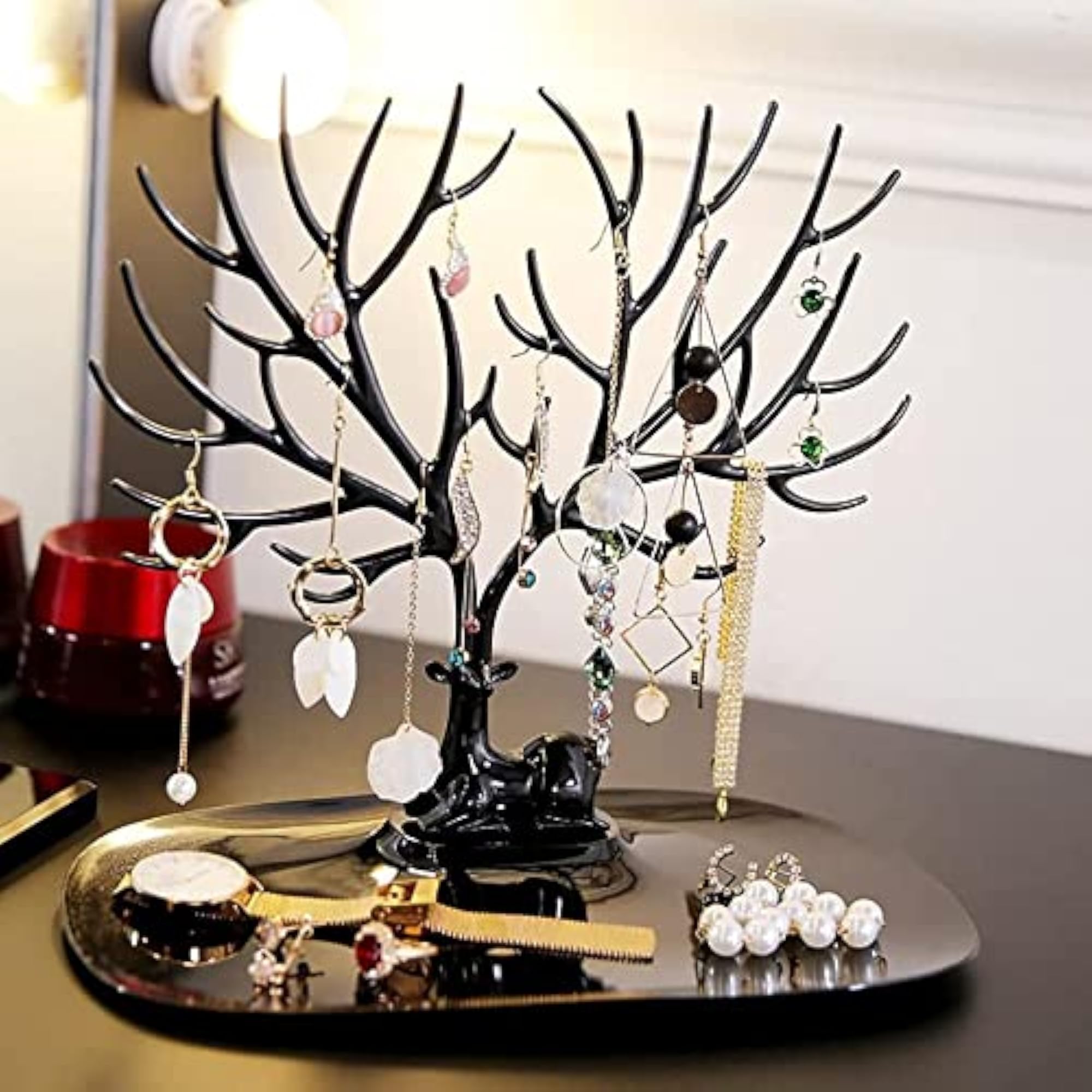 Creative Sika Deer Tree Tray Display Stand Organizer