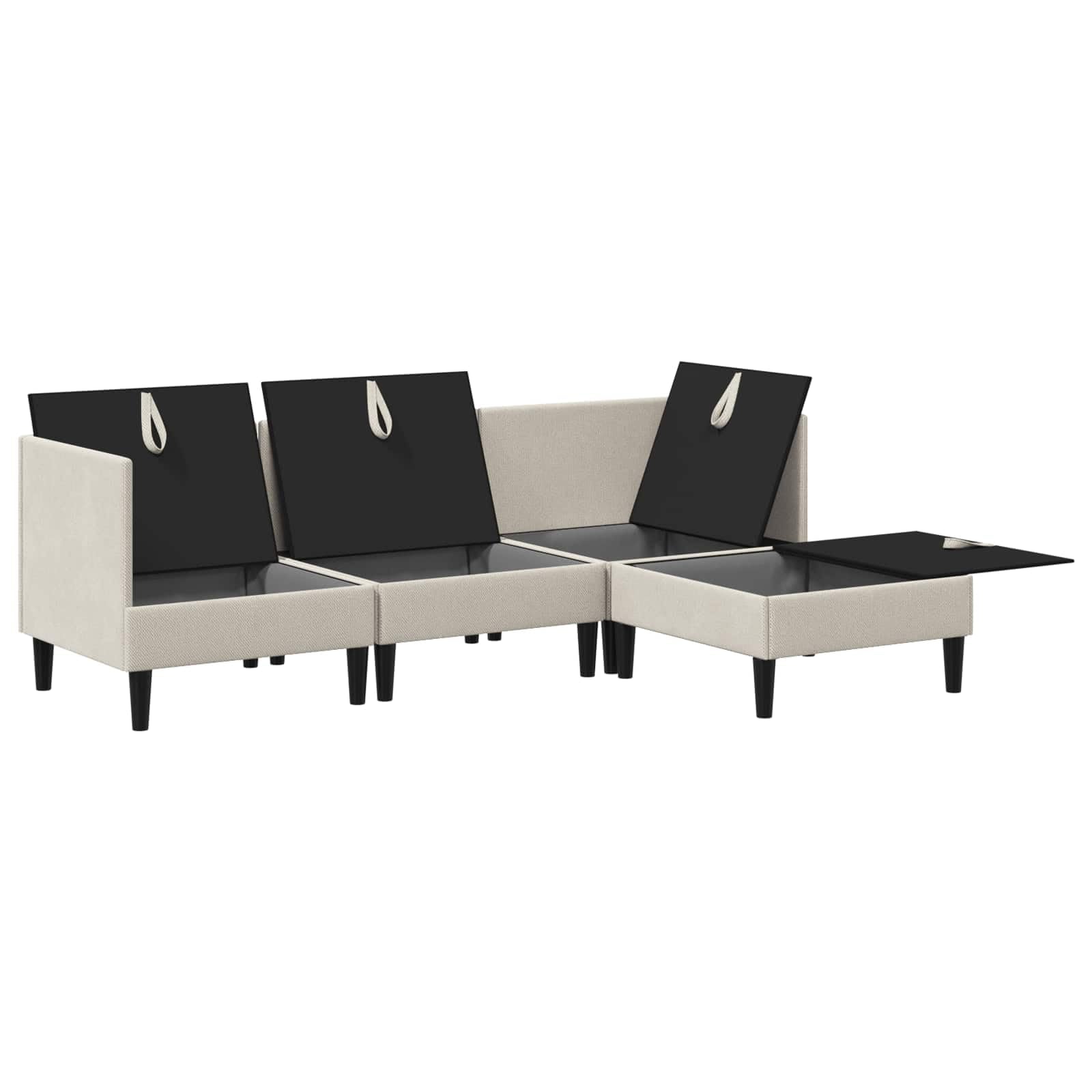 Genérico Juego de Muebles de salón 4 uds. Avena Tela,Mobiliario,Sofás,210 x 140 x 82 cm-3413785