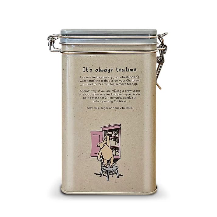 Charbrew Earl Grey Tea Tin - 60 Individually Wrapped Tea Bags (120g) - Rich Black Tea with Bergamot Flavor