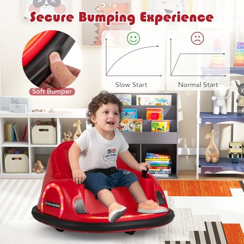 SOARS 6V Bumper Car, Autoscooter für Kinder mit Fernsteuerung, blinkenden LED-Lichtern, Soundeffekten, Elektrofahrzeug für Kinder ab 18 Monaten (Rot) – Bild 4