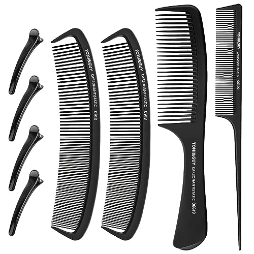 Accesorios, Luxury Beauty Shoonlo 4 Peines para Cabello Lacio para Mujer y Hombre, Peine Cola de Rata+ Peines Delgado+ 2 Peine Barbero, Cepillos y Peines para Cabellos Finos y Gruesos,...