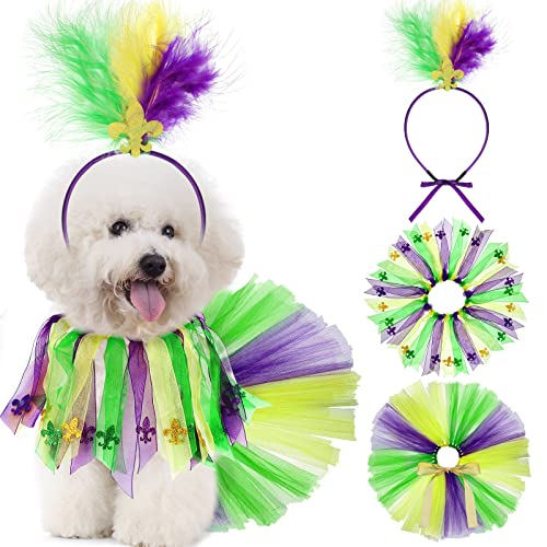 Disfraz para perro niña Mardi Gras 3 piezas talla S