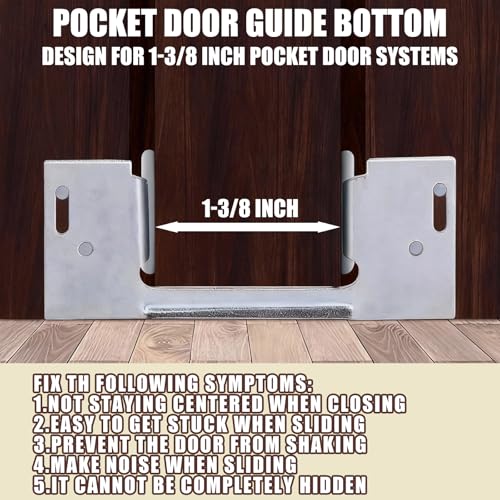 4 unidades de guías inferiores para puertas empotradas N 6566, para puertas de 1-3/8 pulgadas de grosor, hardware para puertas empotradas, guía de piso oculta para puertas correderas de armarios y clósets miniatura 3