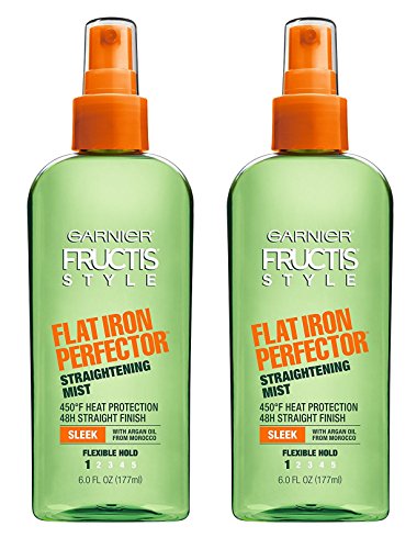 Garnier Fructis Style Sleek & Shine Flat Iron Perfector Straightening Mist 24 Hour Finish, 6 Fl Oz, Pack of 2