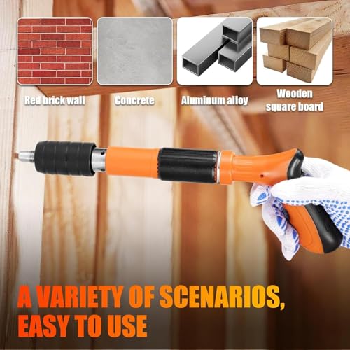 Image of Shopera Manual Mini Steel Nail Gun 5 Gears Power Adjustable Wall Nail Guns for Ceiling Manual Steel Nails Gun Tool with 100 Nails (Nail Gun Set)