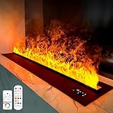 Water Vapor Fireplace 3D Atomizing Fireplace Recessed Electric Fireplace Remote Control with Timer Touch Simulation Flame Touch Flame Multiple Colors and Flame Adjustment