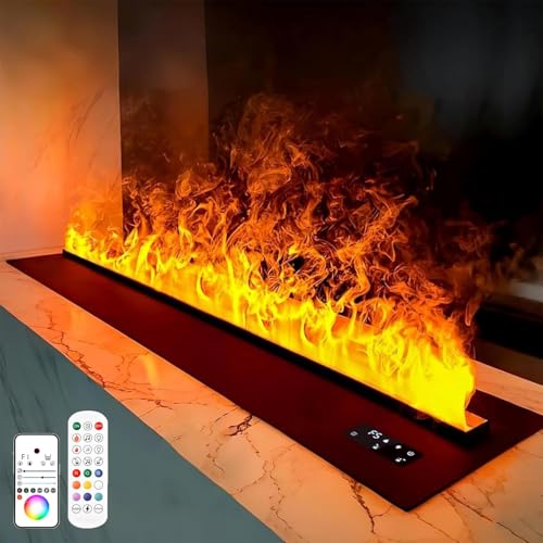 Water Vapor Fireplace 3D Atomizing Fireplace Recessed Electric Fireplace Remote Control with Timer Touch Simulation Flame Touch Flame Multiple Colors and Flame Adjustment