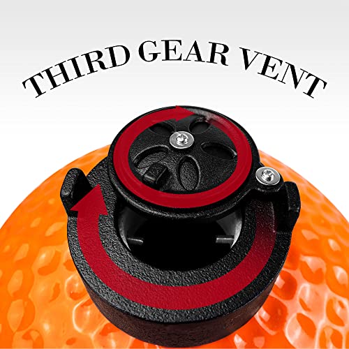 London Sunshine Ceramic Kamado Charcoal Bbq Grill - 18 Inch With Stainless Steel Stand And Double Sideboards (Orange) #TOP4