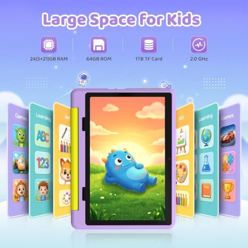 Image of Kids Tablet,Android 16 Tablet for Kids 10 inch with Case,24GB RAM 64GB ROM