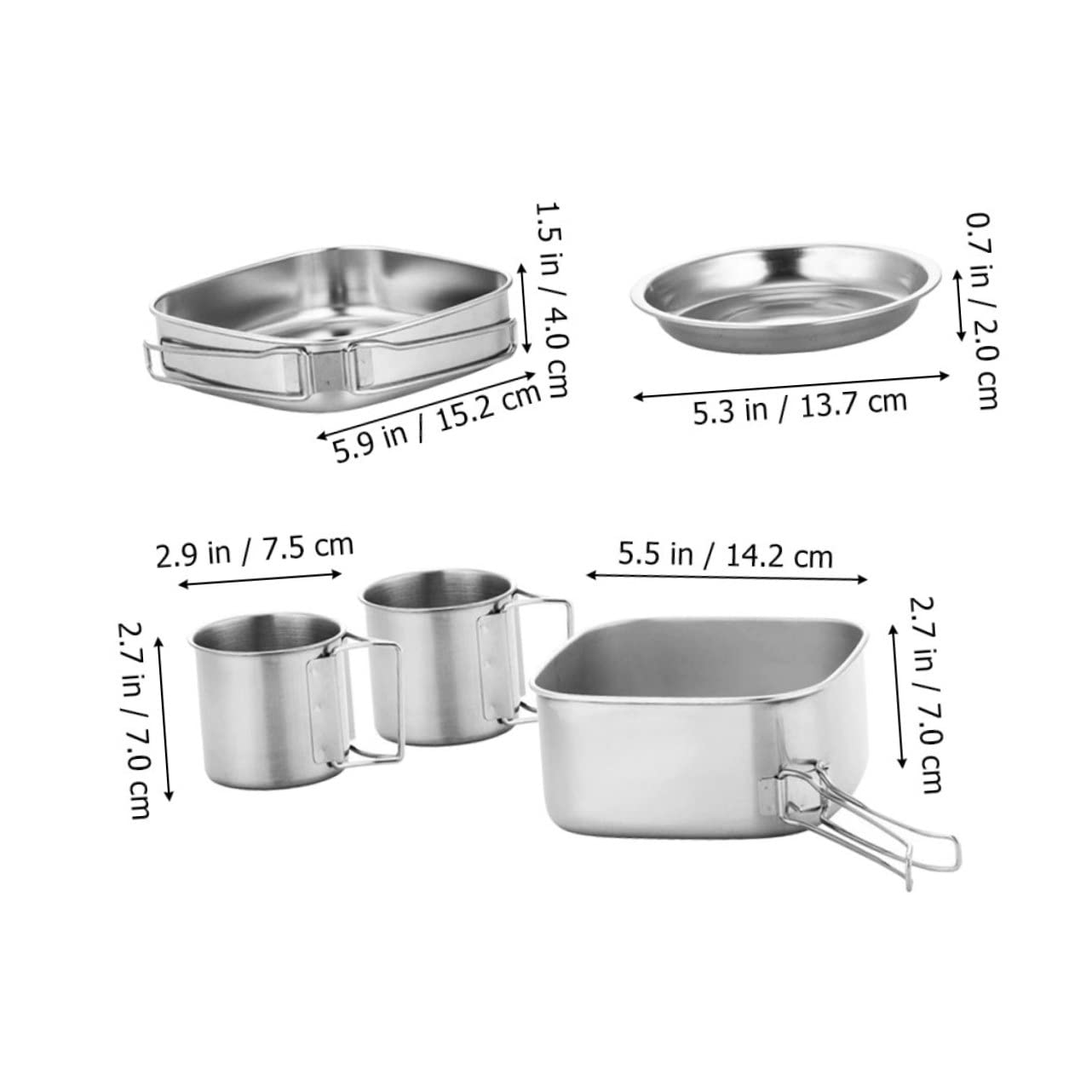 Happyyami Multi-Function Outdoor Cooking Kit 1 Set Portable Camping Pot Skillet and Plate for Campers Hiking and Picnics