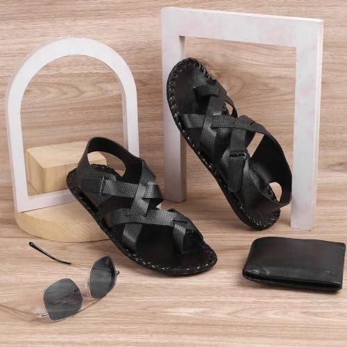 Image of Mochi Men Faux Leather Flat Sandal