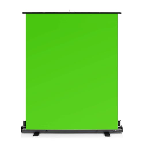 Green Screen Background With Stand, Chroma Key Screen, 71" × 59", Pop-up and Collapsible, Wrinkle Resistant Green Backdrop, Auto-Locking Frame, Dark Grey Case, Ideal for live Streaming and Gaming.