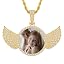 03172 Gold wing pendant with rope chain]