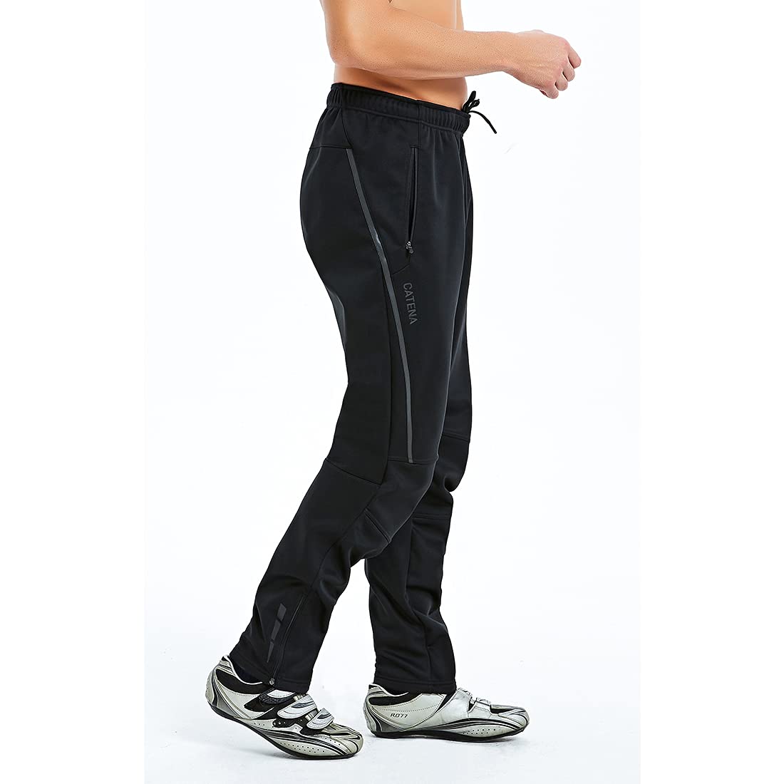 CATENA Fahrradhose Winter Herren Wasserabweisend Softshellhose Wanderhose Winddicht Outdoorhose Fleece Warm Thermohose Skihose Trekkinghose