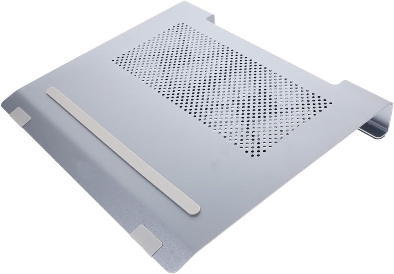 Aluminum Alloy Laptop Cooling Pad Stand with USB Fan, Ventilated Notebook Cooler to 17.3 Inch Laptops, Gray Portable Cooling Rack for Gaming and Office Use