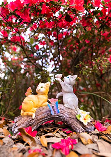 Vp Home Kittens On A Log Solar Powered Led Outdoor Decor Garden Light Great Addition For Your Garden, Solar Powered Light Garden, Christmas Decorations Gifts For Outside Patio Lawn #TOP6