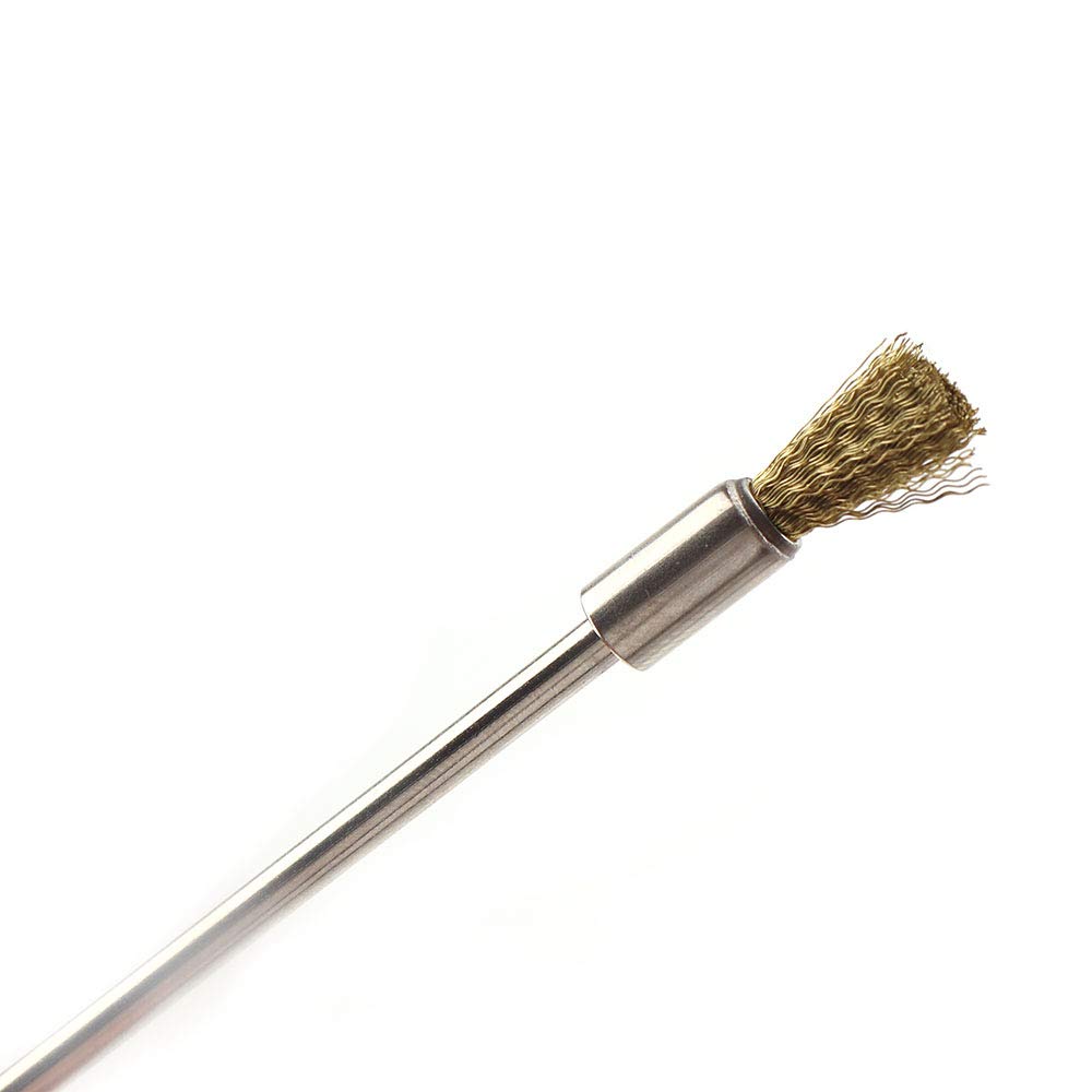 10 cepillos extendidos de alambre de latón puro de 8 mm con vástago de 1/8 pulgadas para herramientas rotativas de pulido y accesorios