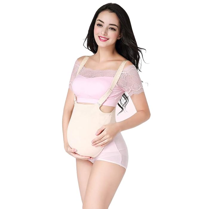 Buy Fake Pregnant Belly Realistic Fake Belly Costume Soft Silicone Baby Tummy for Film Props