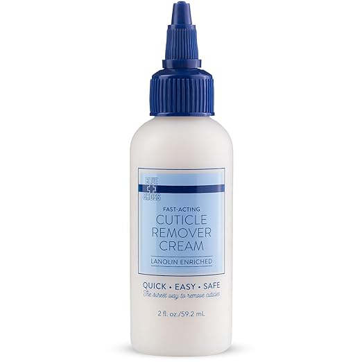 Blue Cross Cuticle Remover Cream for Dry Damaged Cuticles, Moisturizing Cuticle Softener for Nails, Professional Nail Care for Dry Manicures, Brittle Hang Nails, Made in USA, 2oz
