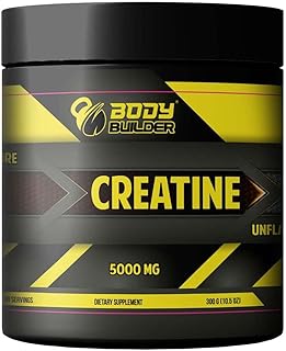 creatine monohydrate Powder - Body Builder Creatine 5000 MG, 60 ser - 300 Grams of Unflavored Creatine Powder -100% Pure & High-Potency Supplement for Improved Strength, Endurance & Muscle Growth