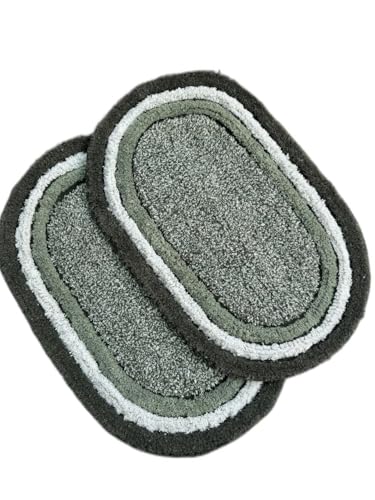 Image of My Home Cotton Door Bath Mat Super Soft Non Slip Mats for Bathroom, Door,Large, Pack of 2 (Green)