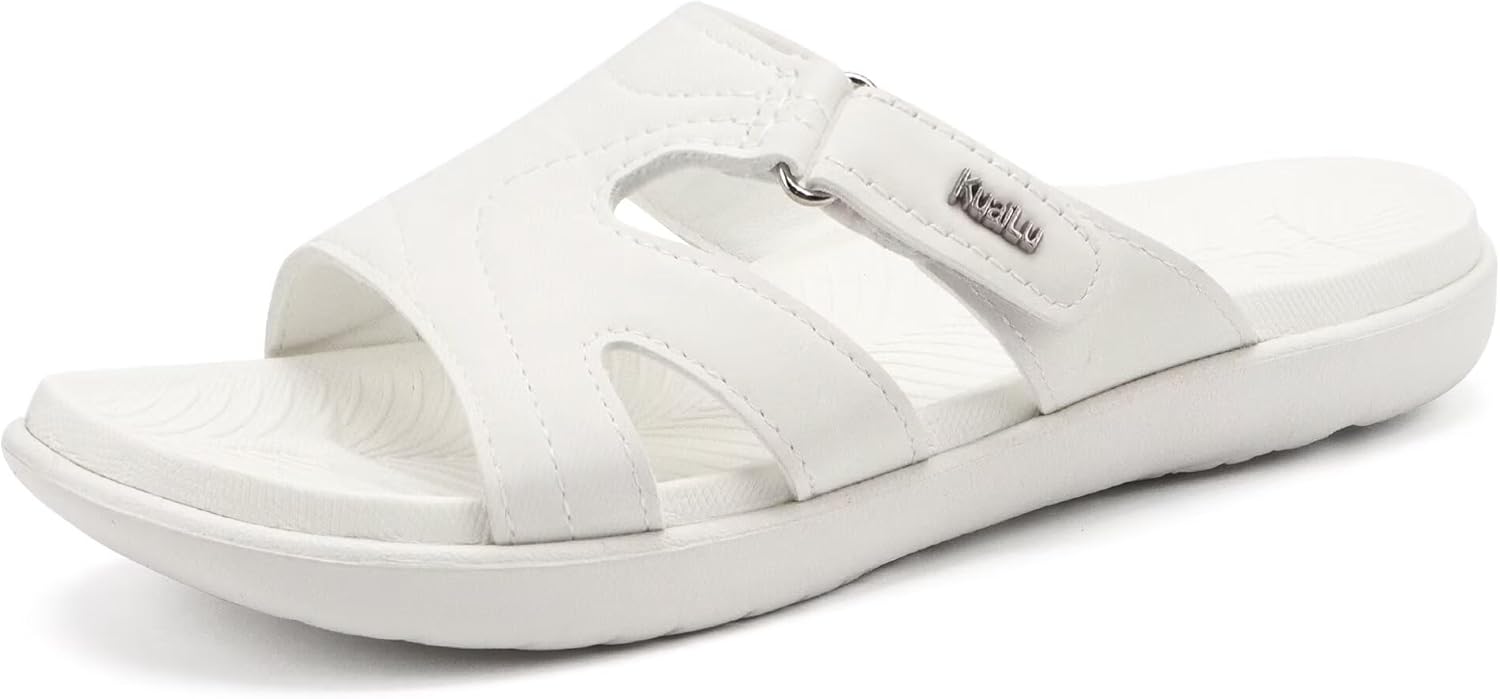 KuaiLu Womens Fashion Orthotic Slides Ladies Lightweight Athletic Yoga Mat Sandals Slip On Thick Cushion Slippers Sandals With Comfortable Plantar Fasciitis Arch Support - Image 6