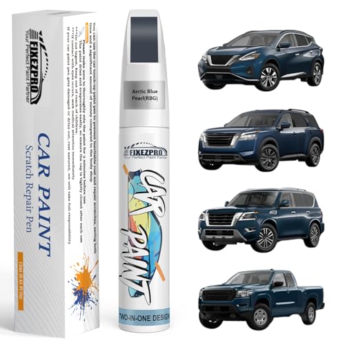 Image of RBG Arctic Blue Pearl Touch Up Paint for Nissan, Exact Color Match Car Paint Scratch Repair Remover Pen Kit Quick & Easy Fix Vehicle Chips and Automotive Nicks Scuff