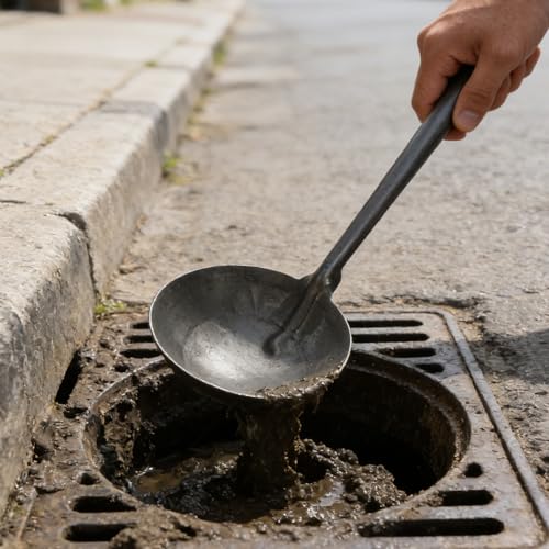 Cuchara de limpieza para alcantarillas que elimina atascos graves en desagües 6