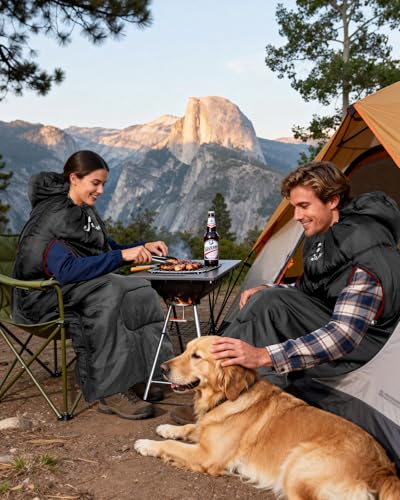 Sportneer Wearable Sleeping Bag for Adults & Kids – Walkable with Arm Zippers, Warm Weather & Cold Waterproof, Compact for Camping, Stadiums, Travel, Backpacking & Car Use - Image 3