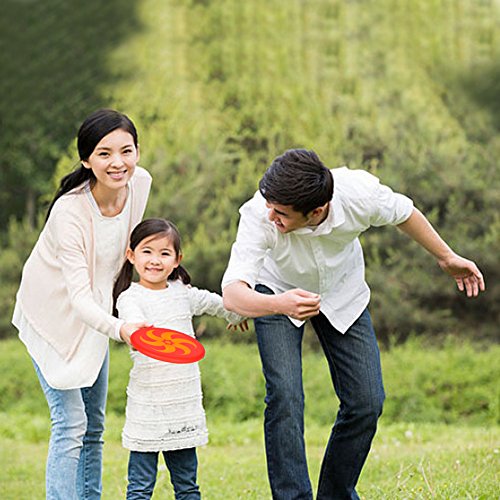 BangShou Wurfscheibe für Kinder Softe Wurfscheibe Weiches Flying Disc Verdickte mit Cartoon Muster für Kinder Sport (Rote Flamme)