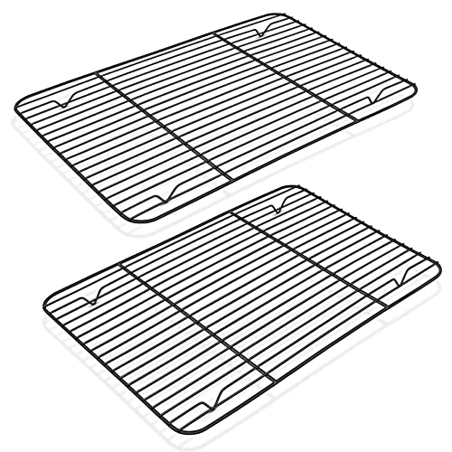P&P CHEF 15.3" x 11.25" Cooling Baking Wire Racks Pack of 2, Black