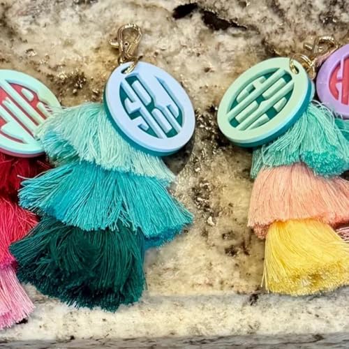 Personalized Monogram Keyring With Tassel 3d-Printed Name Keyring Personalized Name Keyring Luggage Tag Backpack Keyring Suitable As A Back-To-School Gift For Students And Children2
