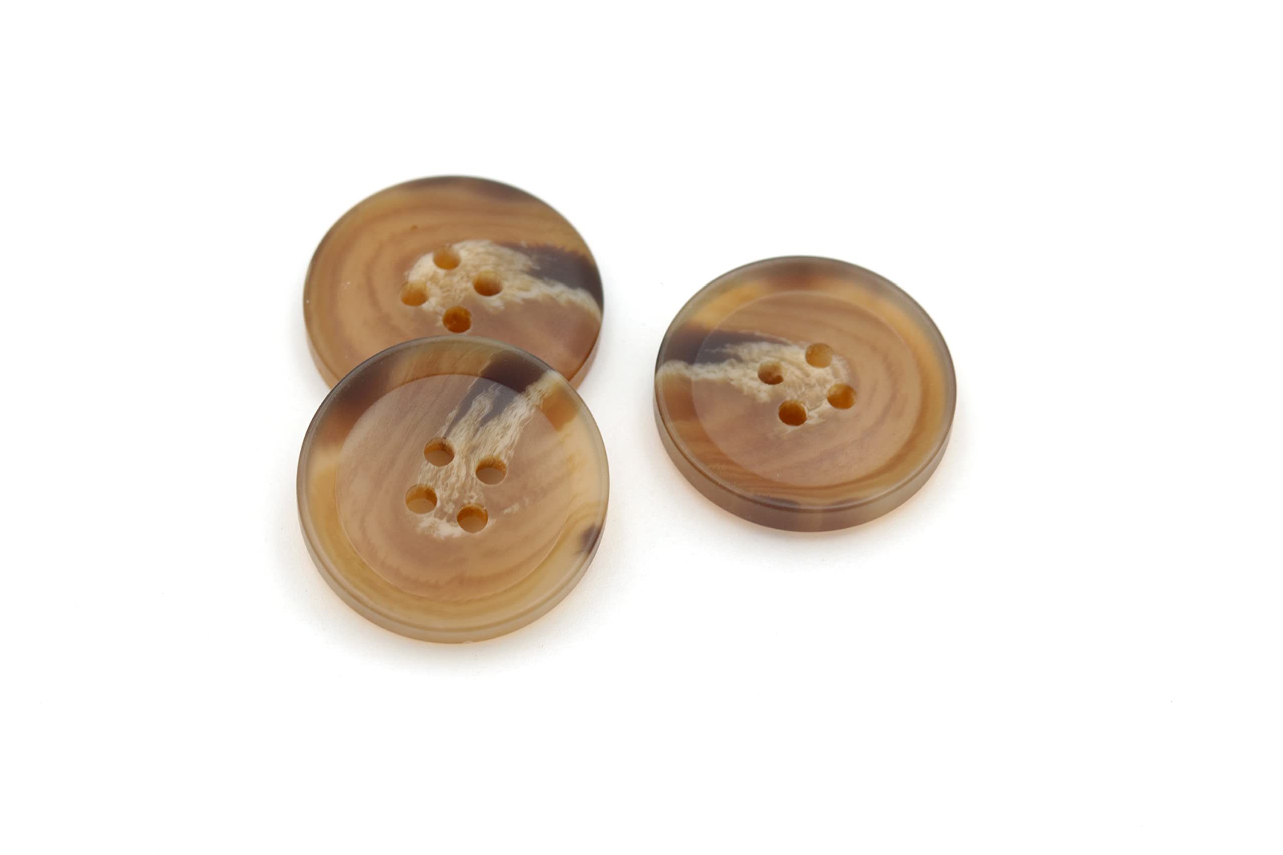 Resin Button 20PCS 4Holes Sewing Craft Round Shape for Clothes Blazer Blouse (15mm, Brown)