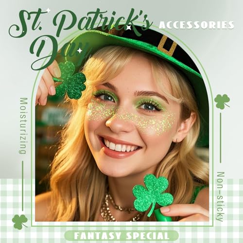 Roll-on Holographic Body Glitter Gel for Face Hair, Chameleon Color Changing Glitter Gel Under Light, Chunky Mermaid Sequins Festival Party Rave Accessories Shimmer Makeup (Laser Green)