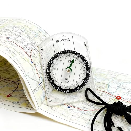 Brújula de orientación compacta con escala de mapa portátil miniatura 7